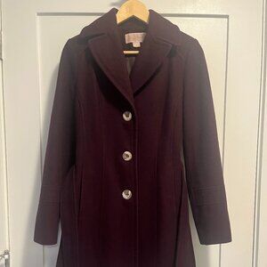 Michael Kors Maroon Plum Wool Coat